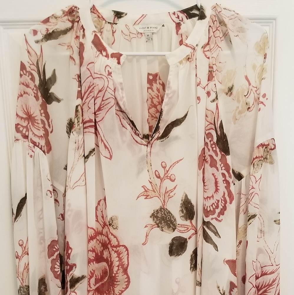 Lucky Brand Long Sleeve Floral Blouse Size M
